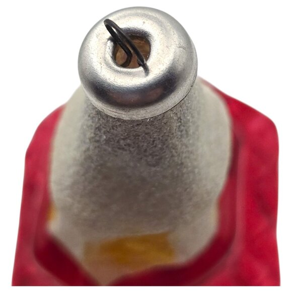 Vintage German Hand-Blown Church Glass Ornament With Red Roof & Yellow Windows - Picture 6 of 7